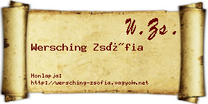 Wersching Zsófia névjegykártya